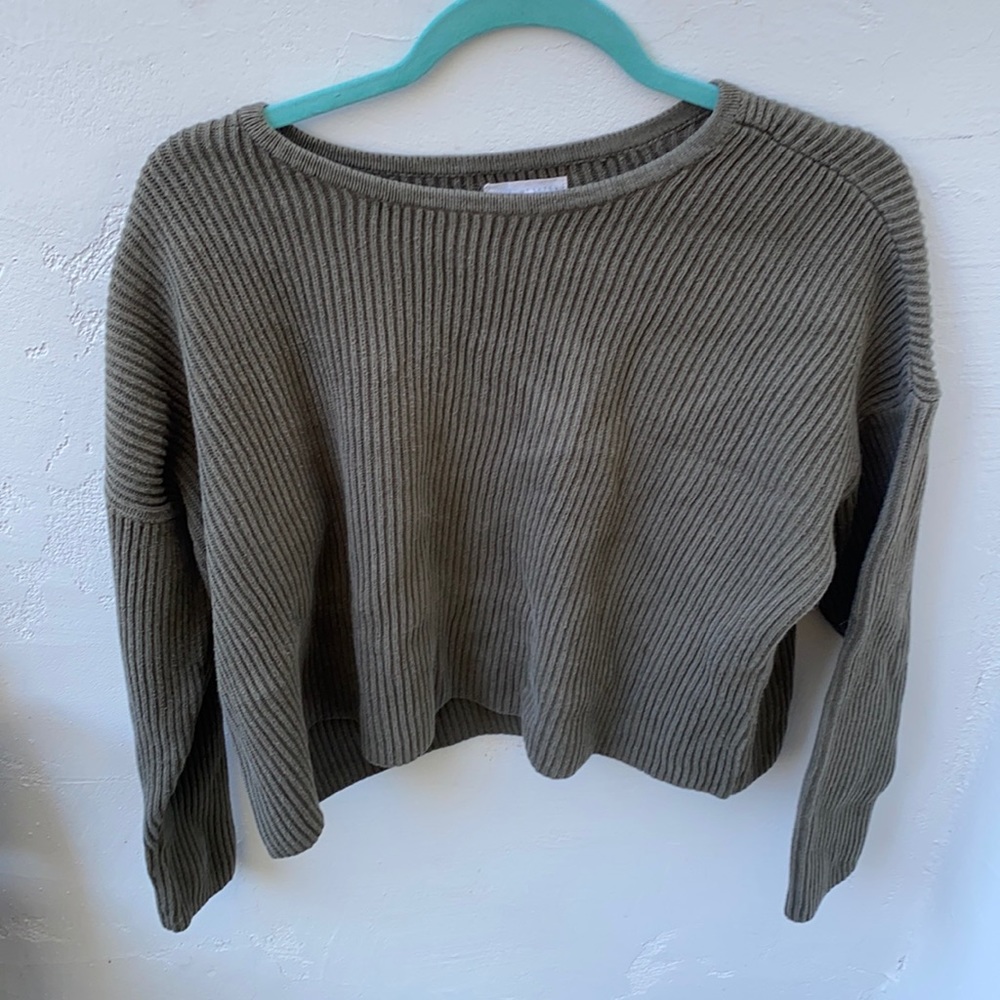 Olive Green Sweater Top